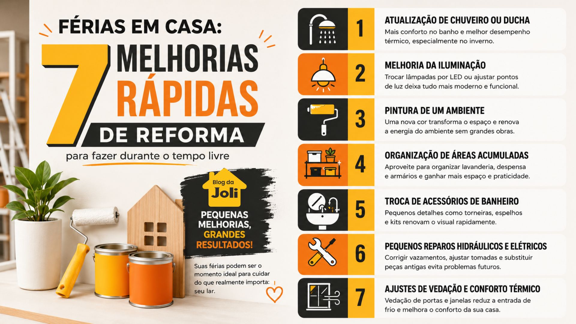 Férias em Casa: 7 Melhorias Rápidas de Reforma para Fazer no Tempo Livre