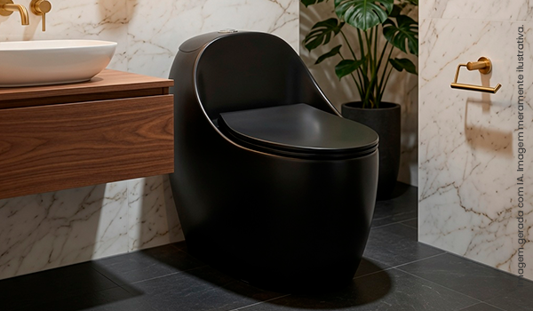 Bacia Com Caixa Monobloco Ocean Preto Fosca Luzic